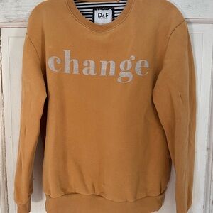 D&F Women's Mustard Crew Neck Sweater